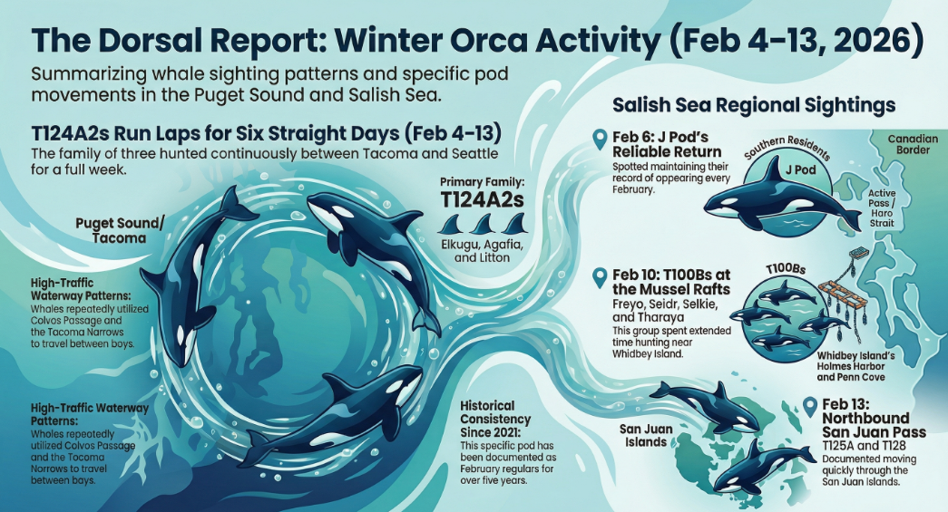 The Dorsal Report: Salish Sea Sighting Highlights Feb 4-13, 2026